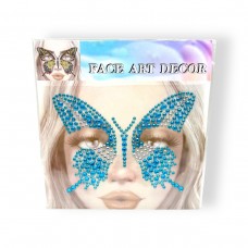 Наклейки-стразы для лица (голубой)
