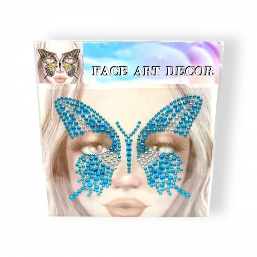 Наклейки-стразы для лица (голубой) (МІС)