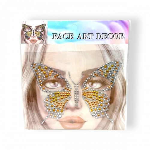 Наклейки-стразы для лица (золотистый) (МІС)