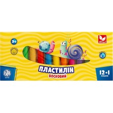Пластилін круглий, (12+1 шт кольорів)