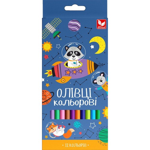 Карандаши цветные трехгранные Школьник 12 цветов (школярик)