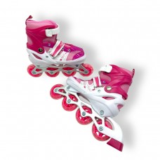 Ролики, колеса PVC размер M (34-37) в сумке (Розовые)