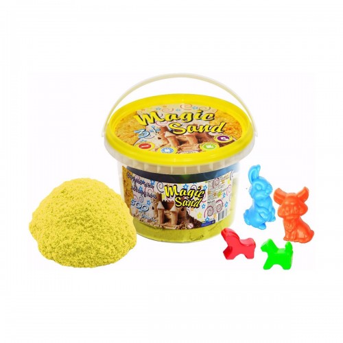 Кінетичний пісок "Magic Sand", 500 г, з формочками (жовтий) (Strateg)