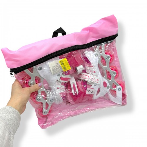 Ролики колеса PVC размер S (30-33) в сумке (Розовые) (МІС)