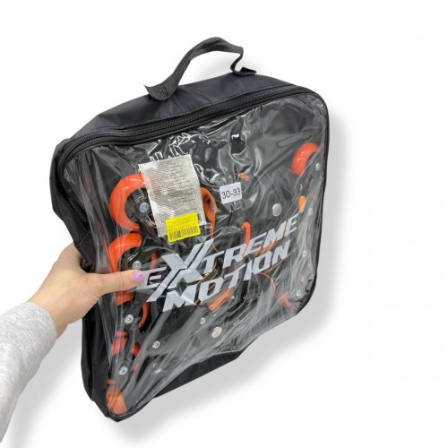 Роликовые коньки размер M (34-37) колеса PU 1 светло сумка (оранжевые) (МІС)