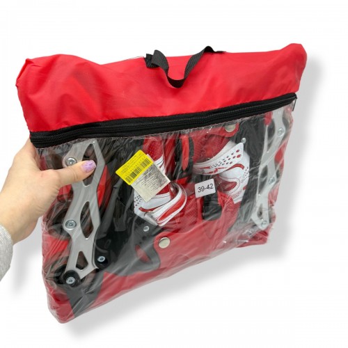 Ролики колеса PVC размер L (38-41) в сумке (КРАСНЫЕ) (МІС)