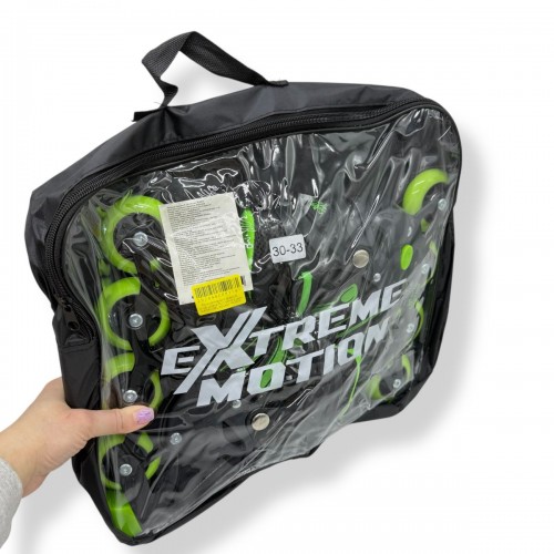 Роликовые коньки размер S (30-33) колеса PU 1 свет в сумке (САЛАТОВЫЕ) (МІС)