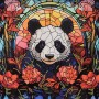 Алмазна мозаїка "Панда серед троянд" 30х30 см (Strateg)