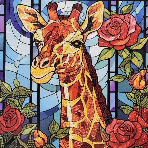 Алмазна мозаїка "Жирафова казка" 30х30 см (Strateg)