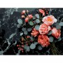 Картина по номерах на чорному фоні "Квітковий букет" 30х40 см (Strateg)