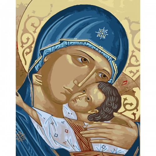 Картина по номерах "Псково-Печерська ікона. Зворушення" 40х50 см (Strateg)