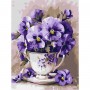 Картина за номерами "Чай з фіалками" 30х40см (Ідейка)