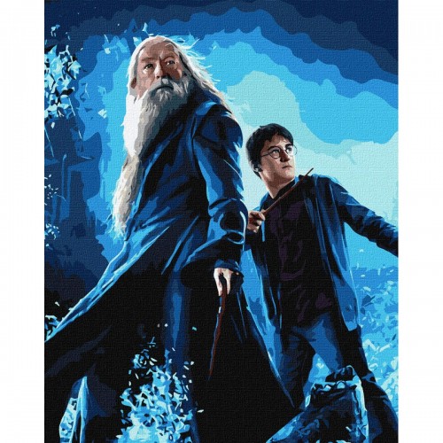 Картина за номерами з фарбами металік "Harry Potter: Гаррі та Дамблдор" 40х50см (Ідейка)