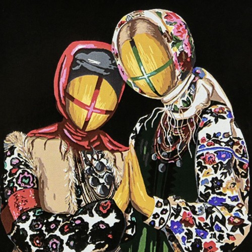 Картина по номерах на чорному фоні "Разом" 40х40 см (Strateg)