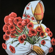 Картина по номерах на чорному фоні 