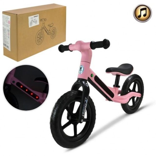 Велобіг (рама з нейлонового скловолокна, колеса EVA, світло, звук) рожевий у короб. 75*14*45 см (Країна іграшок)