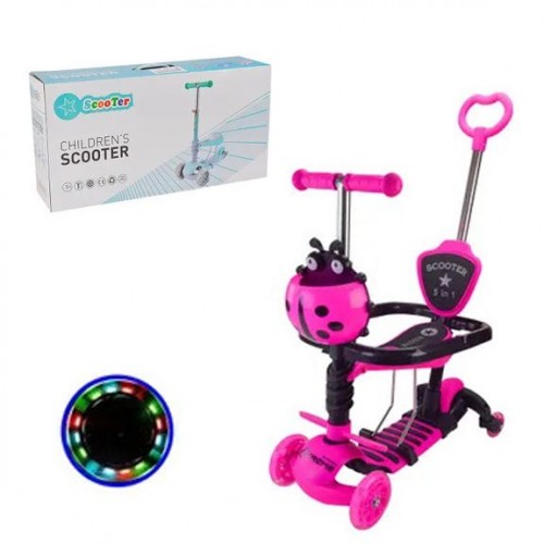 Самокат детский 3-х колес 3в1, колеса PU светло (РОЗОВЫЙ) (MiC)