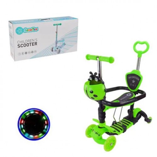 Самокат детский 3-х колес 3в1, колеса PU светло (ЗЕЛЕНЫЙ) (MiC)