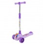 Самокат детский 3-х колес складной, колеса PU муз, батар., свет, звук (сиреневый) (MiC)