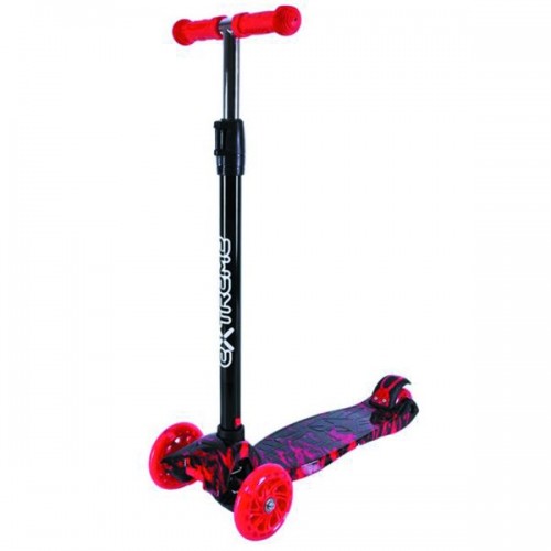 Самокат детский 4-х колес. MAXI, колеса PU светятся, пакет "Пламя" (КРАСНЫЙ) (MiC)