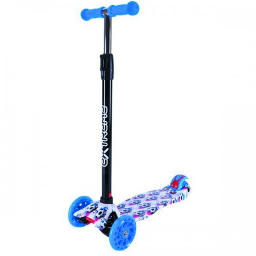 Самокат детский 4-х колес. MAXI, колеса PU светящиеся, пакет "Футбол" (ГОЛУБОЙ) (MiC)