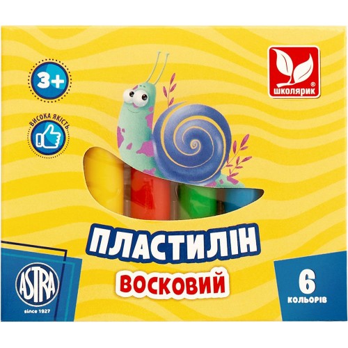 Пластилін круглий (6 кольорів в наборі) (школярик)