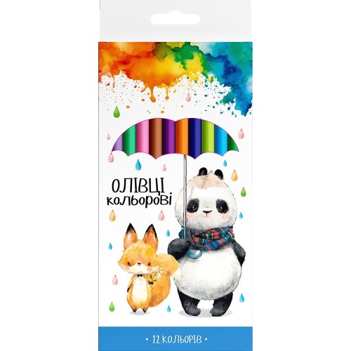 Карандаши цветные трехгранные, 12 цветов (школярик)