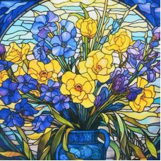 Набір для творчості алмазна картина Вітражні квіти Strateg розміром 30х30 см (DEEX16280)