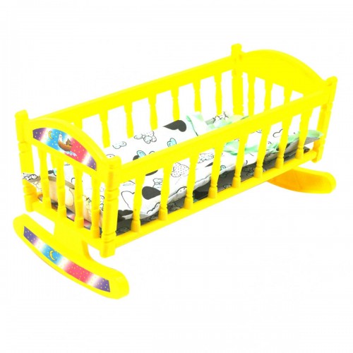 Кроватка с постелью, желтая (MiC)