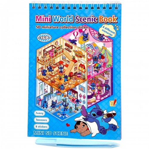 Roombook(Румбук) 8 локацій і наліпки до них "STITCH/Стіч" (БЛАКИТНИЙ) (MiC)