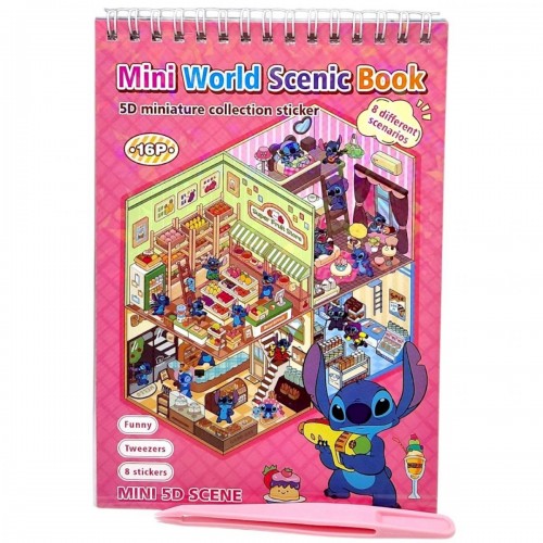Roombook(Румбук) 8 локацій і наліпки до них "STITCH/Стіч" (ПОЛУНИЧНИЙ) (MiC)