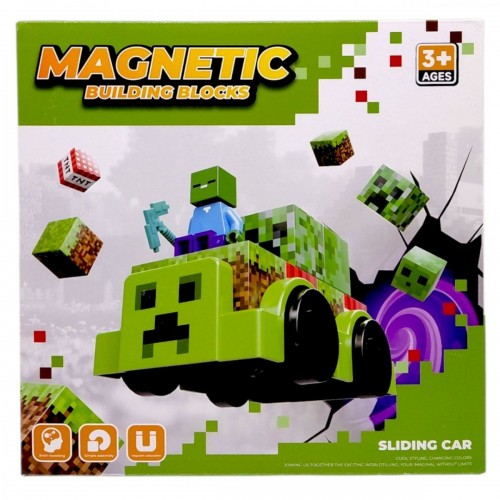 Магнитный конструктор "MINECRAFT" машинки (КРИПЕР) (MiC)