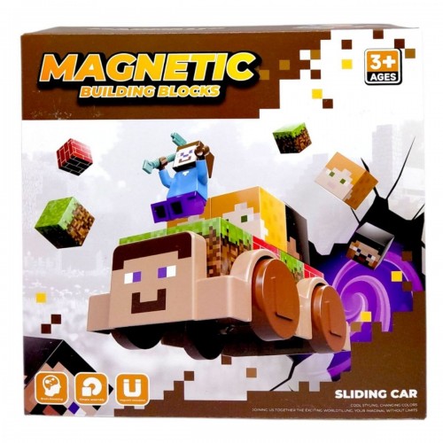 Магнитный конструктор "MINECRAFT" машинки (СТИВ) (MiC)