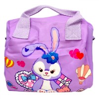 Сумочка текстильная, одно отделение, съемный регулируемый ремешок (сиреневый)