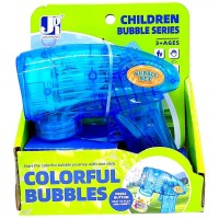 Пистолет с мыльными пузырями (автоматический, подсветка, бутылочка с мыльным раствором) СИНИЙ