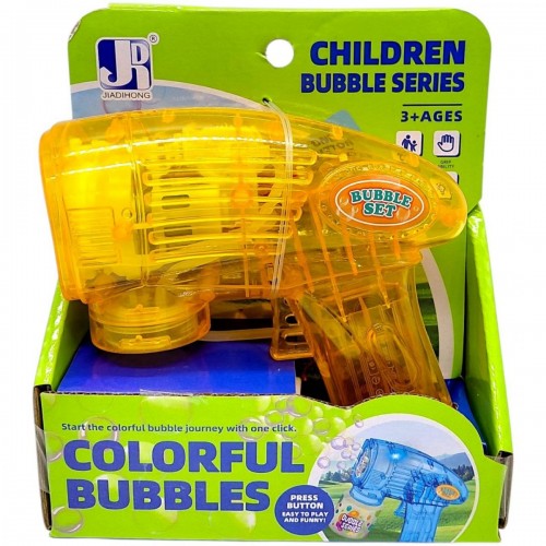 Пистолет с мыльными пузырями (автоматический, подсветка, бутылочка с мыльным раствором) ЖЕЛТЫЙ (MiC)