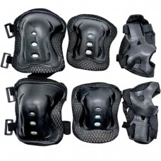 Захисний набір, налокітники, наколінники, запястя, у сітцІ (ЧОРНИЙ)