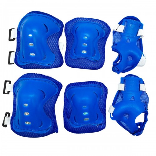 Захисний набір, налокітники, наколінники, запястя, у сітцІ (СИНІЙ) (MiC)