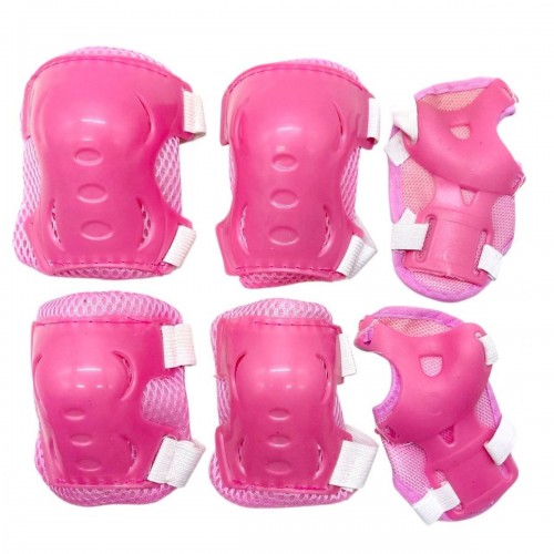 Захисне спорядження, налокітники, наколінники, запястя, у сітці (РОЖЕВИЙ) (MiC)