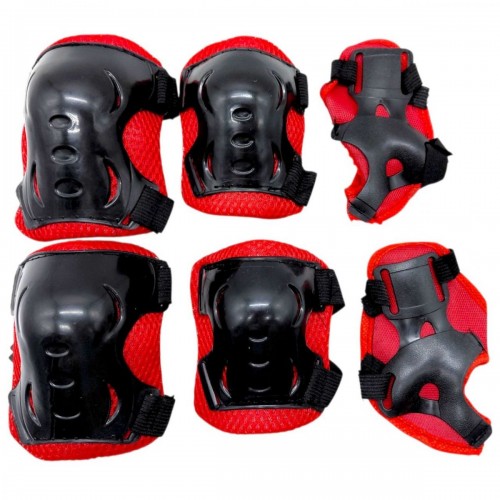 Захисне спорядження, налокітники, наколінники, запястя, у сітці (ЧЕРВОНИЙ) (MiC)