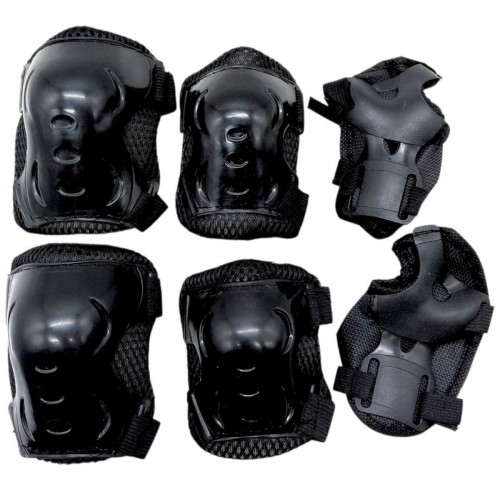 Захисне спорядження, налокітники, наколінники, запястя, у сітці (ЧОРНИЙ) (MiC)