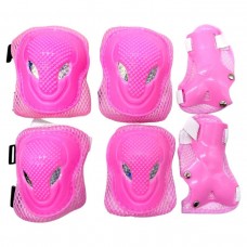 Захисний набір: налокітники, наколінники, запʼястя, у сітці (РОЖЕВИЙ)