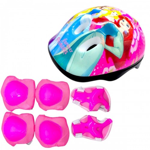 Захисне спорядження "Принцеси" шолом, налокітники, наколінники, запястя, у сітці (РОЖЕВИЙ) (MiC)