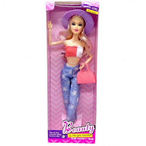 Лялька, типу барбі, в стильному одязі (ДЖИНСИ В КВІТКУ) (MiC)