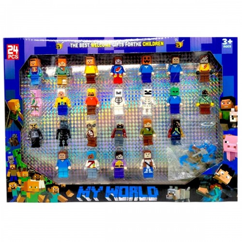 Фигурки с оружием "Майнкрафт" (24 шт. в коробке) (MiC)