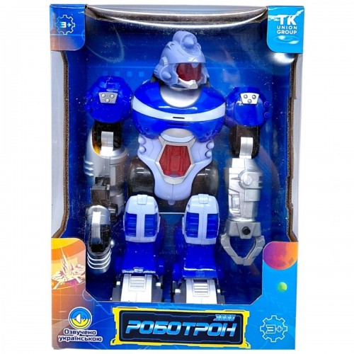 Робот "Роботрон" (укр), ходить, світло, звук, в коробці (СИНІЙ) (TK Group)