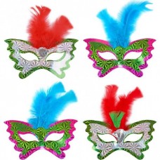 Маска 3D голограмма с перьями 18*9см (микс видов)