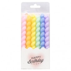 Набор свечей для торта (6 шт) цветная спираль