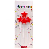 Набор свечей для торта Звездочки 4шт (КРАСНЫЕ)