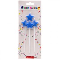 Набор свечей для торта Звездочки 4шт (СИНИЕ)